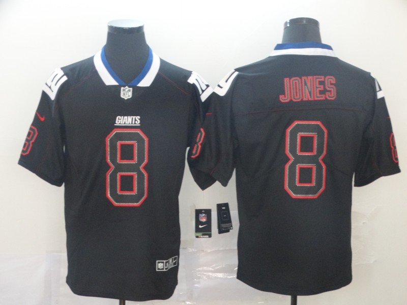 Men's New York Giants #8 Daniel Jones Black Jersey